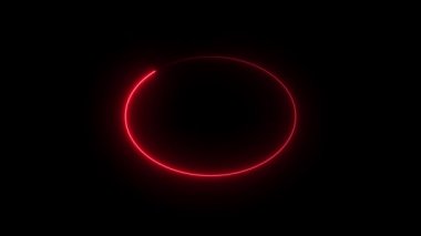 Kırmızı neon parıltısı. Neon hattı çerçeve ya da sınır ışık efektini kapsar. Soyut Neon çizgi çerçeve animasyonu. Kusursuz döngü.