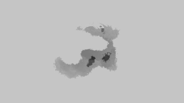 インクのスプラッタ アブストラクトインクのスプラッタ遷移 インクブラシストローク流体芸術の背景オーバーレイアルファマット組成 — ストック動画