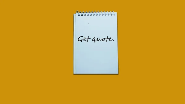 Hand Writing Note Get Quote Notebook Lifestyle Advice Support Motivational — Foto de Stock