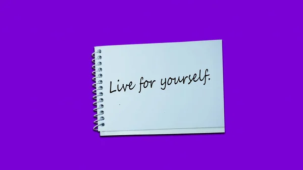 Χειρόγραφο Σημείωμα Ζήστε Για Τον Εαυτό Σας Σημειωματάριο Lifestyle Συμβουλές — Φωτογραφία Αρχείου