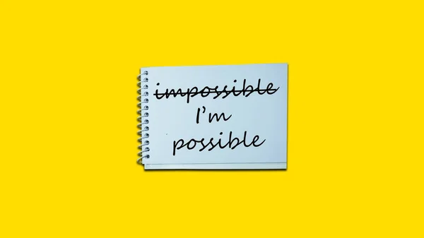 Possible Hand Writing Note Notebook Lifestyle Advice Support Motivational Positive — ストック写真