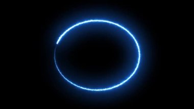 Işık neon parlayan daire çerçevesi.