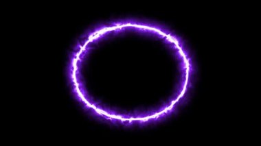 Işık neon parlayan daire çerçevesi.