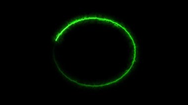 Işık neon parlayan daire çerçevesi.