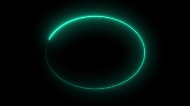 Işık neon parlayan daire çerçevesi.