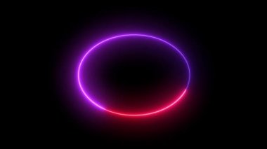 Işık neon parlayan daire çerçevesi.