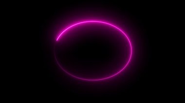 Işık neon parlayan daire çerçevesi.