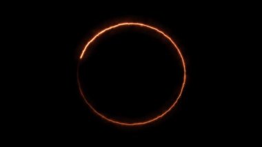 Işık neon parlayan daire çerçevesi.