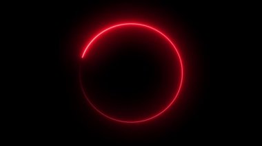 Işık neon parlayan daire çerçevesi.