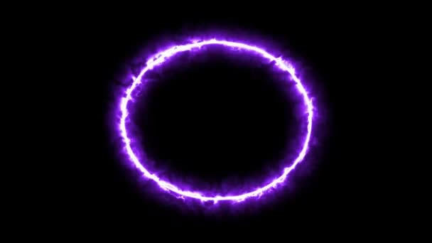 Ljus Neon Glöd Cirkel Ram — Stockvideo