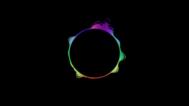 Ondas Música Oscilam Ondas Música Áudio Circle Frame Ondas Música — Vídeo de Stock