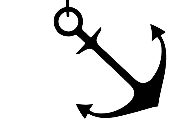 Black Anchor Illustration Isolated White — Stock Photo, Image