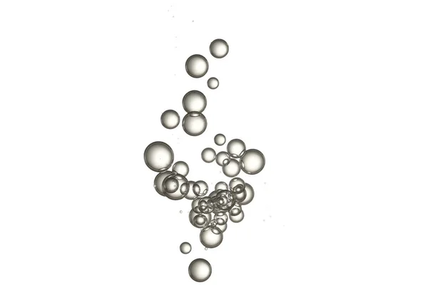 Тихая Вода Льющаяся Гальзах Пузыри Изолированные — стоковое фото