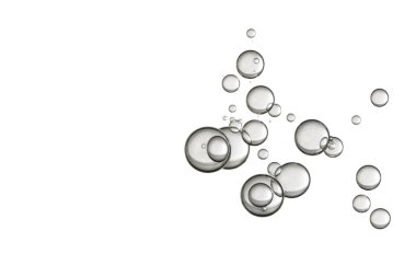 Cam gibi temiz su kabarcıkları. Fizz, izole edilmiş.
