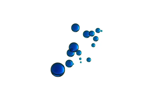 Pequeño Grupo Burbujas Agua Azul Fizz Aislado — Foto de Stock
