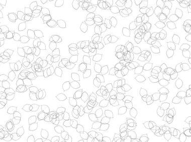 Rastgele bir şekilde yaprak silueti. Beyaz üzerine.