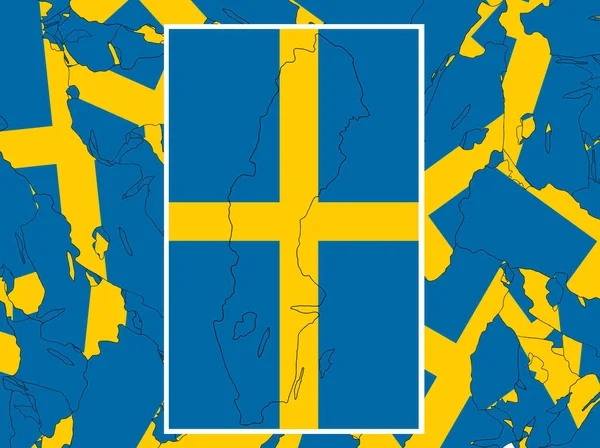 Sweden Map Nation Flag —  Fotos de Stock