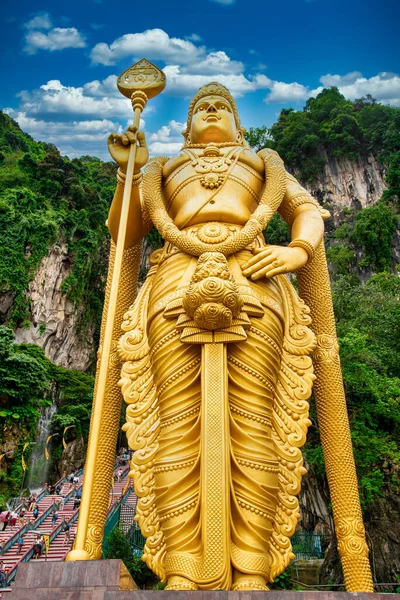 Standbeeld Van Lord Muragan Ingang Bij Batu Caves Kuala Lumpur — Stockfoto