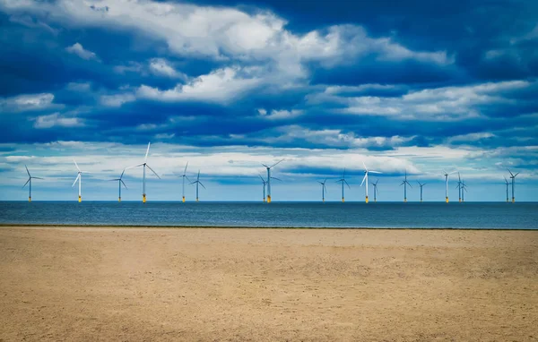 Offshore Wind Turbine Windfarm Construction England Coast — Stock Photo, Image