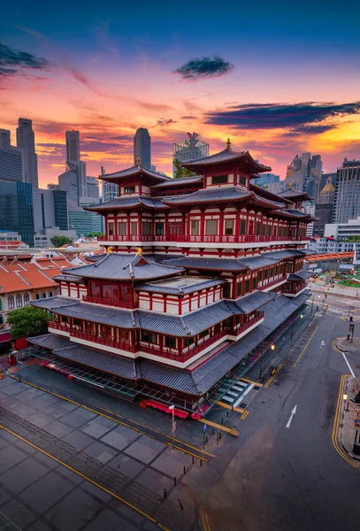 Buddha Tooth Relic Temple Sunrise Китайському Місті Сінгапур — стокове фото