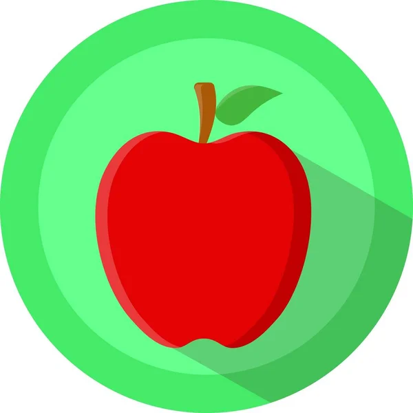 Apple Vector Illustration Tropical Fruit Graphic Design Flat Icon Website — Stock Vector