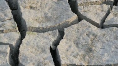 Kuru ve susuz toprak. Toprak kuraklık yüzünden çatladı.