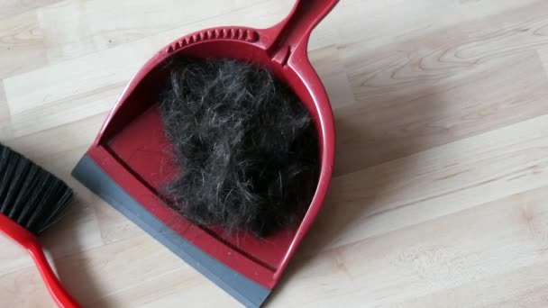 Багато чоловіків темно обрізали обрізане волосся з голови в червоній сопілці — стокове відео