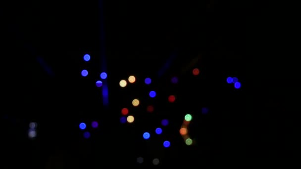 Blurred Modern Laser Light Show Projection Smoke Crowd People Watches — Wideo stockowe