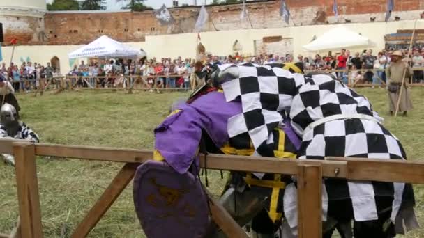 Trostyanets Ukraine August 2021 Historical Reconstruction Medieval Battle Knights Iron — Vídeo de Stock