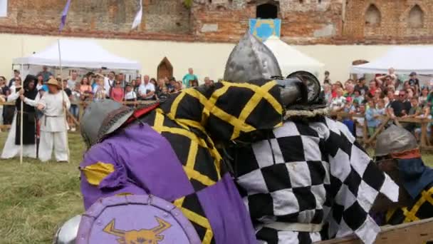 Trostyanets Ukraine August 2021 Historical Reconstruction Medieval Battle Knights Iron — 비디오