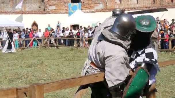 Trostyanets Ukraine August 2021 Historical Reconstruction Medieval Battle Knights Iron — Stock video