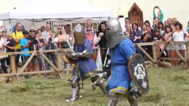 Trostyanets Ukraine August 2021 Historical Reconstruction Medieval Battle Knights Iron — Video Stock