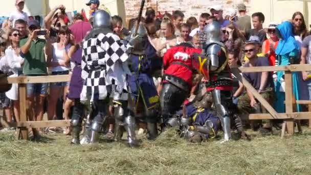 Trostyanets Ukraine August 2021 Historical Reconstruction Medieval Battle Knights Iron — Video Stock