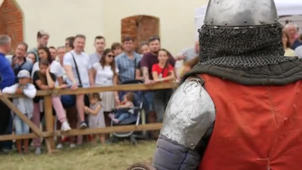 Trostyanets Ukraine August 2021 Historical Reconstruction Medieval Battle Knights Iron — Vídeo de stock