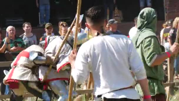 Trostyanets Ukraine August 2021 Historical Reconstruction Medieval Battle Knights Iron — Stockvideo