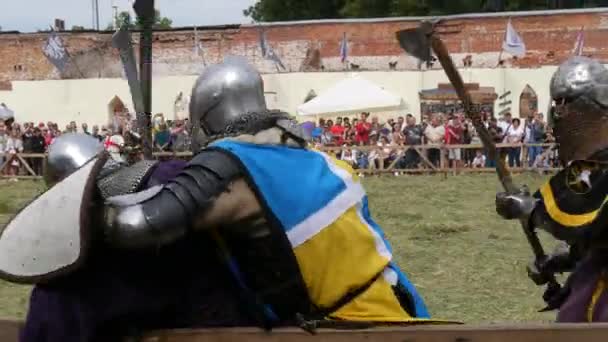 Trostyanets Ukraine August 2021 Historical Reconstruction Medieval Battle Knights Iron — стокове відео