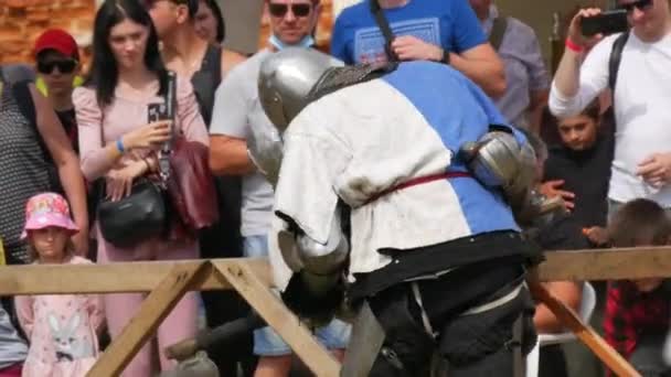 Trostyanets Ukraine August 2021 Historical Reconstruction Medieval Battle Knights Iron — Vídeo de Stock