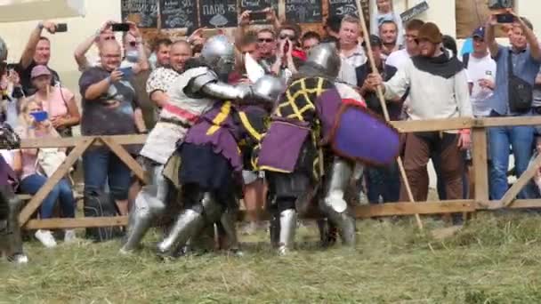 Trostyanets Ukraine August 2021 Historical Reconstruction Medieval Battle Knights Iron — Stock videók