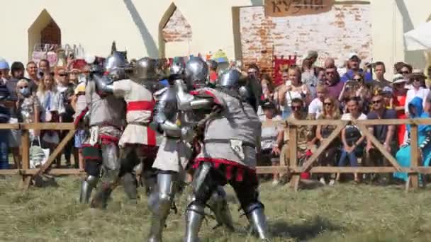 Trostyanets Ukraine August 2021 Historical Reconstruction Medieval Battle Knights Iron — Video Stock