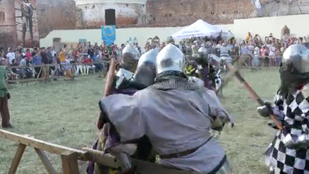 Trostyanets Ukraine August 2021 Historical Reconstruction Medieval Battle Knights Iron — Stockvideo