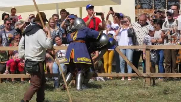 Trostyanets Ukraine August 2021 Historical Reconstruction Medieval Battle Knights Iron — Video