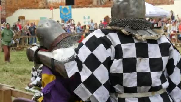 Trostyanets Ukraine August 2021 Historical Reconstruction Medieval Battle Knights Iron — 图库视频影像