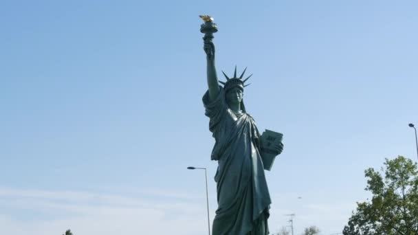 Colmar France August 2022 Copy Famous Statue Liberty Ring Road — Stock video