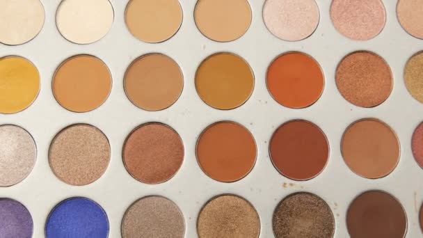 Tavolozza Set Multicolore Con Ombretti Una Scatola Speciale Cosmetici Trucco — Video Stock