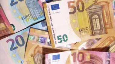 Hareket animasyonunu durdurun. Avrupa nakit makro görüntüsü. Özgeçmiş Bill, Eu Money 'i imzala. Finansal kriz. Doku Bill. Finans İşletmeleri Yatırım Başarısı Konsepti.