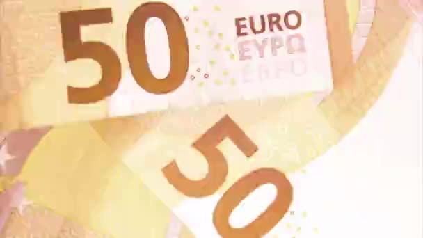 Ferma Animazione Movimento Macro Vista Euro Contesto Bill Sign Fiat — Video Stock