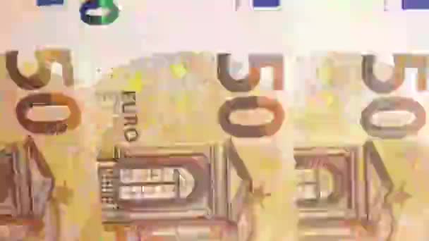 Ferma Animazione Movimento Macro Vista Euro Contesto Bill Sign Fiat — Video Stock