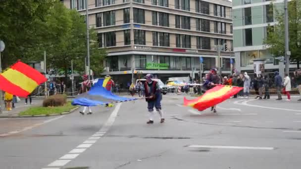 Múnich Alemania Septiembre 2022 Desfile Disfraces Gente Con Disfraces Nacionales — Vídeo de stock