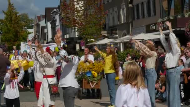 Buhl Germany September 2022 Plum Harvest Festival Festive Parade Festively — Stock Video