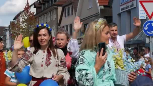 Buhl Duitsland September 2022 Plum Harvest Festival Feestelijke Parade Feestelijk — Stockvideo